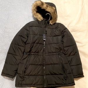 Black puffer coat